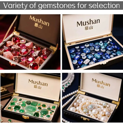 MUSHAN Luxury Jewelry 925 Sterling Silver Ring Band Women GRA Certificated Moissanite Diamond Emerald D Color Rings Fine Jewelry
