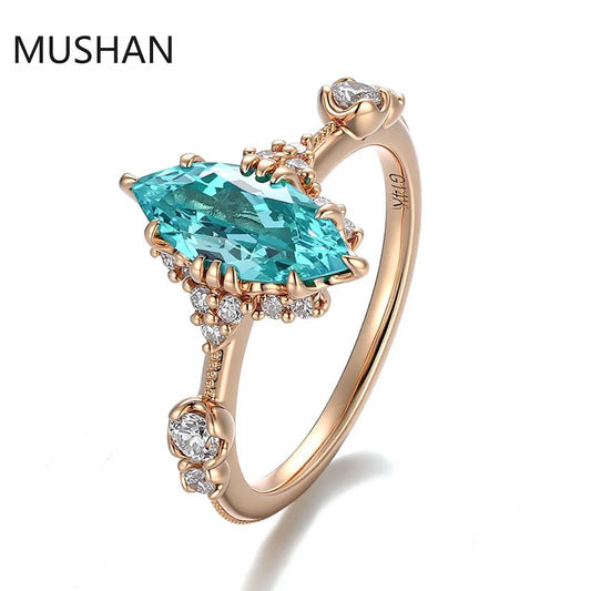 MUSHAN Luxury Custom 14K 18K Gold Rings Band Jewelry With Moissanite Diamond Lab Grown Gemstones Diamond Wedding Ring For Women