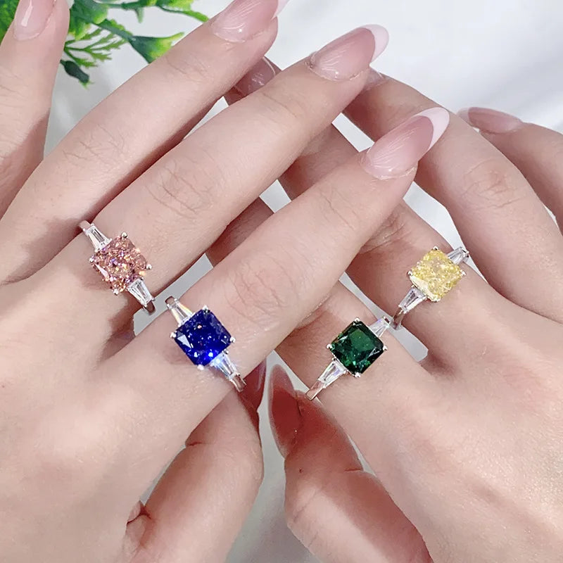 MuShan Brand Jewelry 925 Sterling Silver Ring Cubic Zirconia 5A Grade Oval Romantic Women Real Gold Plated Fine Jewelry Rings