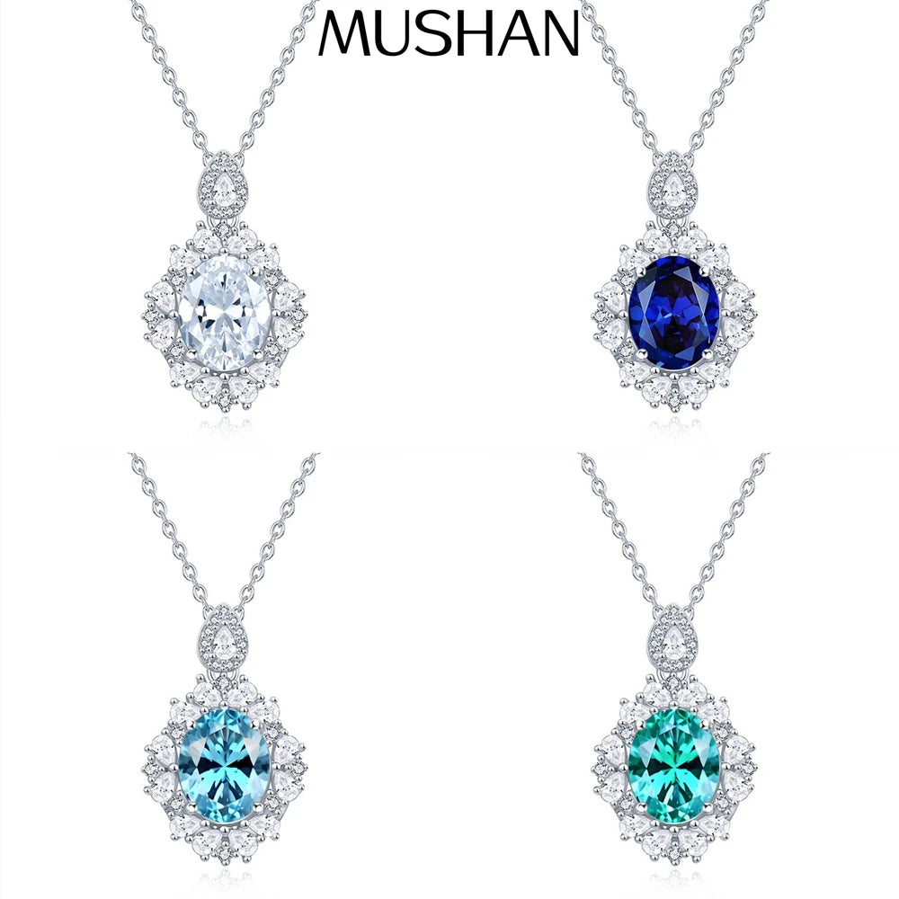 MuShan Jewelry 925 Sterling Silver Necklace Pendant Chain HCD Diamonds Bridal Shower Bachelorette Gift Women Necklaces Jewelry