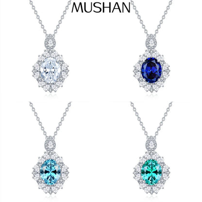 MuShan Jewelry 925 Sterling Silver Necklace Pendant Chain HCD Diamonds Bridal Shower Bachelorette Gift Women Necklaces Jewelry