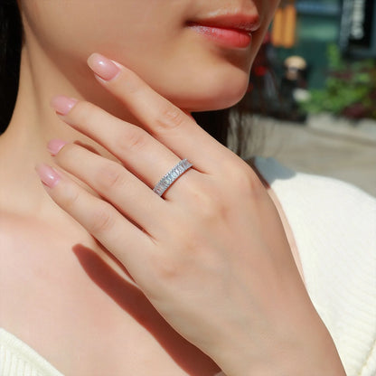 MUSHAN Luxury Jewelry 925 Sterling Silver Ring Band Women GRA Certificated Moissanite Diamond Emerald D Color Rings Fine Jewelry