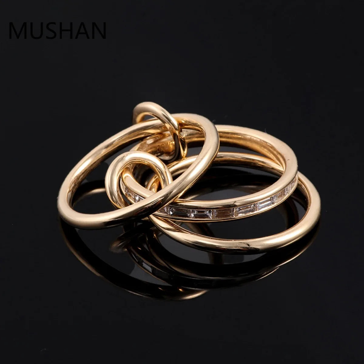 MUSHAN Luxury Custom 14K 18K Gold Rings Band Jewelry With Moissanite Diamond Lab Grown Gemstones Diamond Wedding Ring For Women