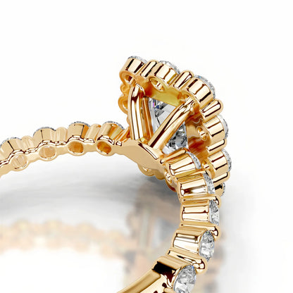 Anillo de plata de ley 925 de la marca MuShan, anillo de moissanita VVS para novia, chapado en oro de 18 quilates, joyería con patente MST