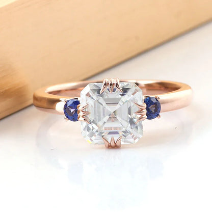 Anillo de compromiso MUSHAN de 2.5 quilates, moissanita color D VVS, banda de oro de 10k, 14k o 18k para mujer, joyería de lujo con piedras preciosas.