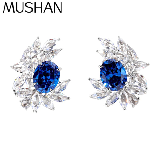 MuShan Jewelry 925 Sterling Silver Earring Designer 5A CZ Gemstones High Carbon Diamond 925 Sterling Silver Earrings Accessories