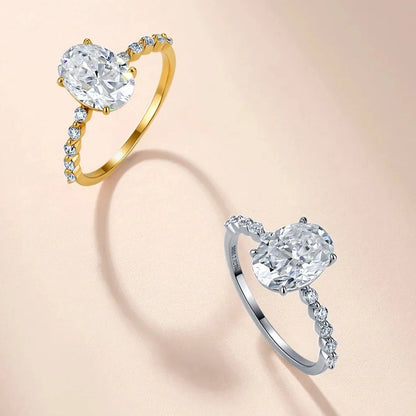 Anillo de plata de ley 925 MUSHAN Luxury Jewelry, banda para mujer, diamante de moissanita con certificado GRA, esmeralda, color D, joyería fina