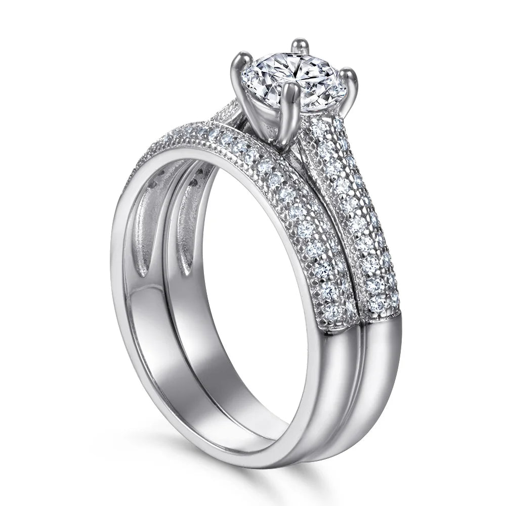 Anillo de plata de ley 925 marca MuShan con circonita cúbica 7A corte Asscher, estilo casual para prometida, joyería fina chapada en rodio.