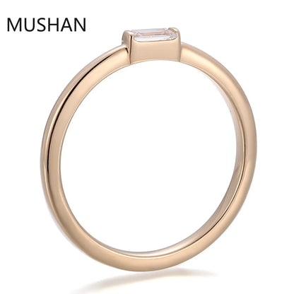 MUSHAN Luxury Custom 14K 18K Gold Rings Band Jewelry With Moissanite Diamond Lab Grown Gemstones Diamond Wedding Ring For Women