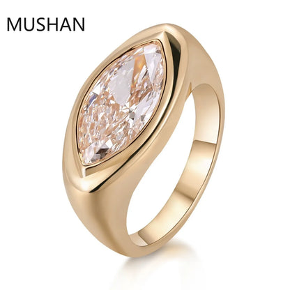 MUSHAN Luxury Custom 14K 18K Gold Rings Band Jewelry With Moissanite Diamond Lab Grown Gemstones Diamond Wedding Ring For Women