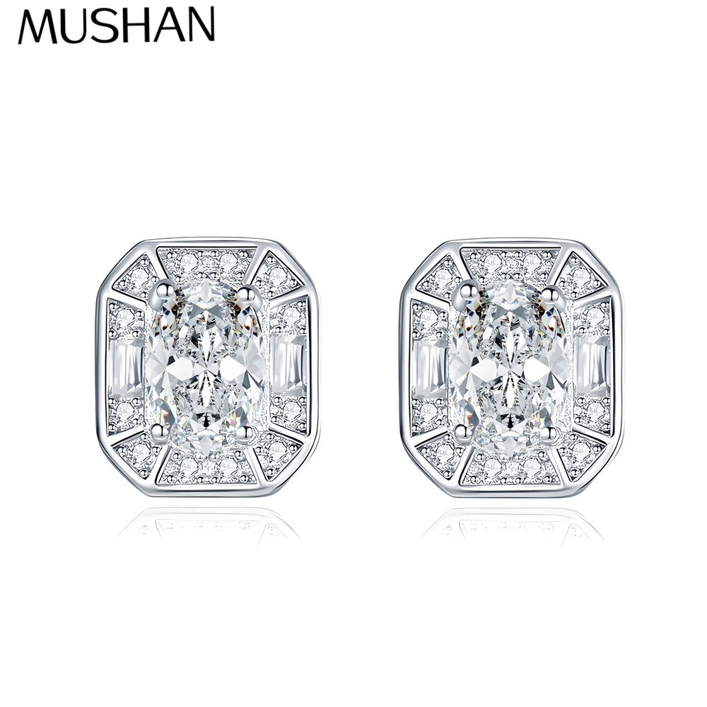 MuShan Designer Jewelry 925 Sterling Silver Drop Earring Pear Moissanite Formal Sparkling for Partner Rhodium Plated MST Patent