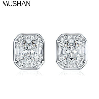 MuShan Designer Jewelry 925 Sterling Silver Drop Earring Pear Moissanite Formal Sparkling for Partner Rhodium Plated MST Patent