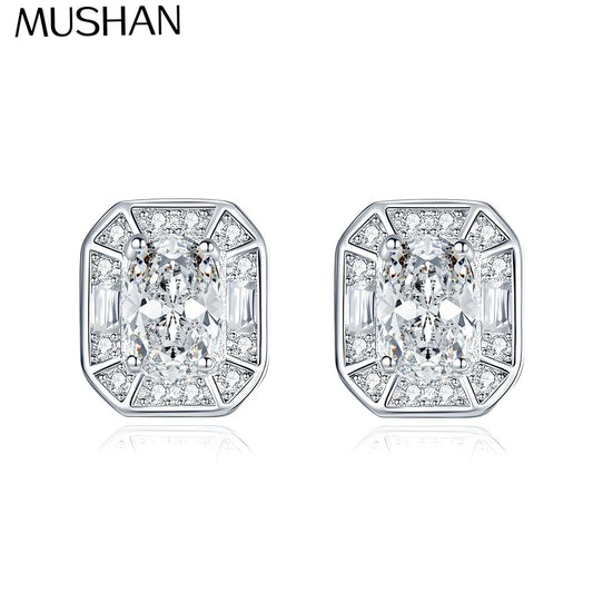 MuShan Designer Jewelry 925 Sterling Silver Drop Earring Pear Moissanite Formal Sparkling for Partner Rhodium Plated MST Patent