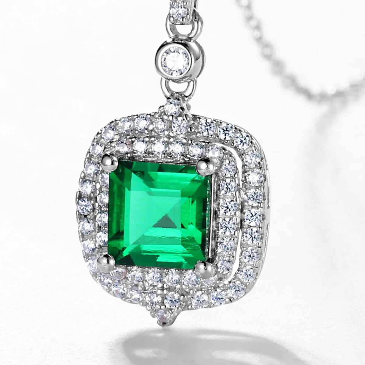 MUSHAN Luxury Jewelry 925 Sterling Silver Chain Pendant Necklace Lab Grown Emerald Ruby Gemstones Necklaces Pendants GRC Jewelry