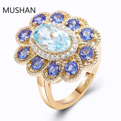 MUSHAN Luxury Custom 14K 18K Gold Rings Band Jewelry With Moissanite Diamond Lab Grown Gemstones Diamond Wedding Ring For Women