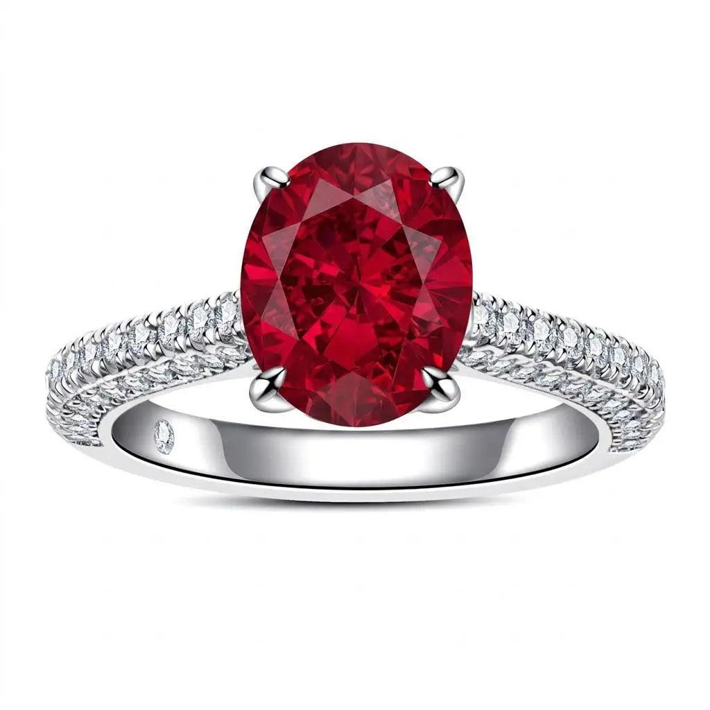 MUSHAN Custom Jewelry 925 Sterling Silver Ring Band 3 ct Lab Grown Gemstones Ruby Emerald Sapphire Sunflower Rings Jewelry