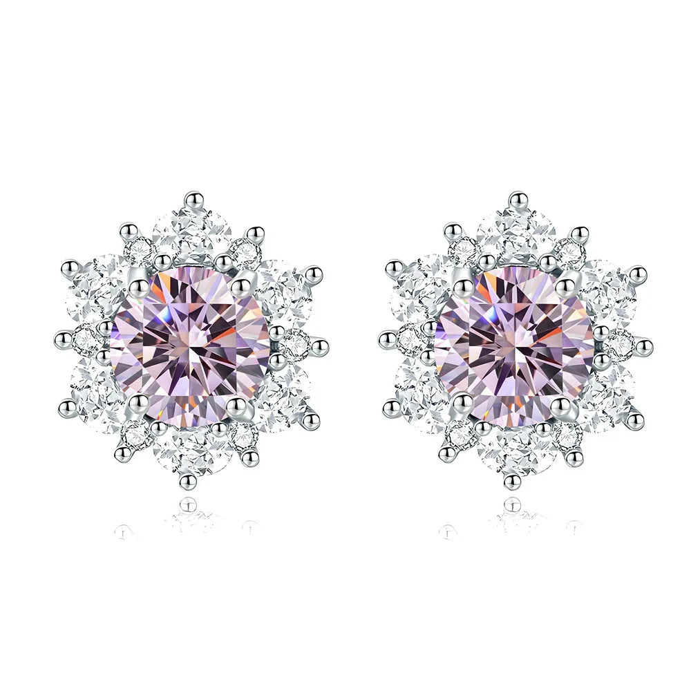 MuShan Jewelry 925 Sterling Silver Stud Earrings Dangle High Carbon Diamond Birthday Gift Modern Women Earring Fine Jewelry