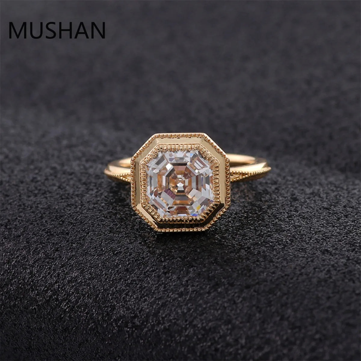 MUSHAN Luxury Custom 14K 18K Gold Rings Band Jewelry With Moissanite Diamond Lab Grown Gemstones Diamond Wedding Ring For Women