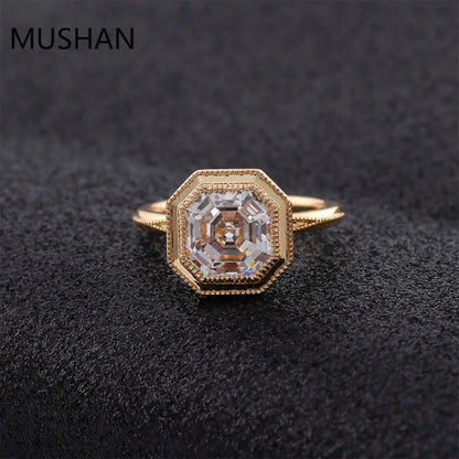 MUSHAN Luxury Custom 14K 18K Gold Rings Band Jewelry With Moissanite Diamond Lab Grown Gemstones Diamond Wedding Ring For Women