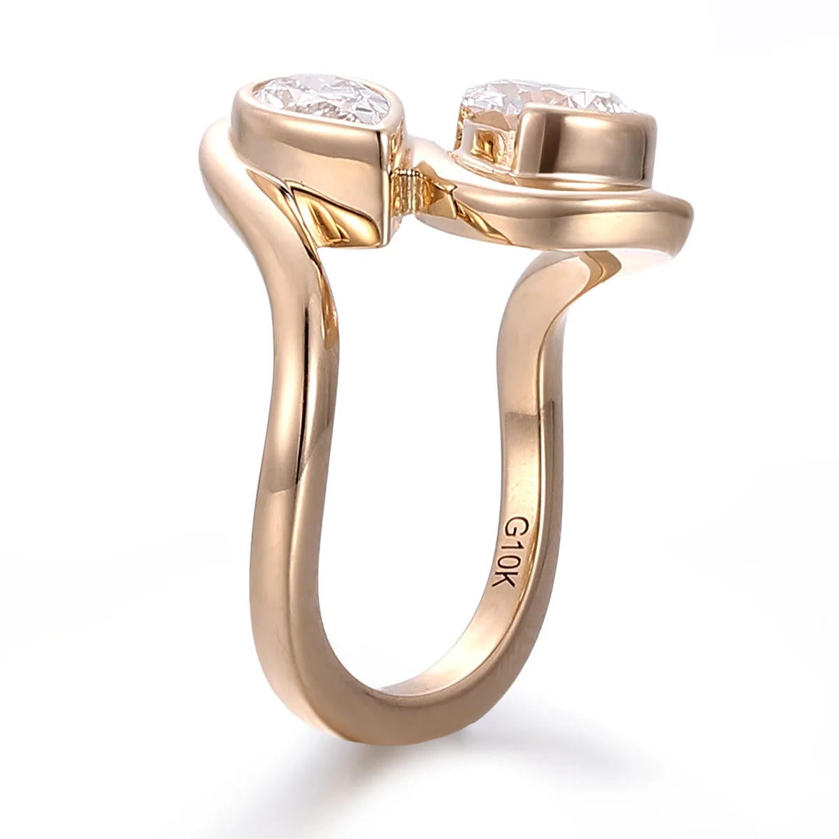 MUSHAN Bespoke Luxury Jewelry D Color VVS1 Level Pear Moissanite Diamond Ring Band For Women 10K 14K 18K Gold Rings Fine Jewelry