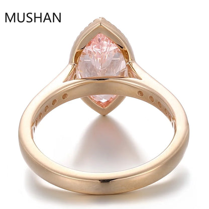 MUSHAN Luxury Custom 14K 18K Gold Rings Band Jewelry With Moissanite Diamond Lab Grown Gemstones Diamond Wedding Ring For Women