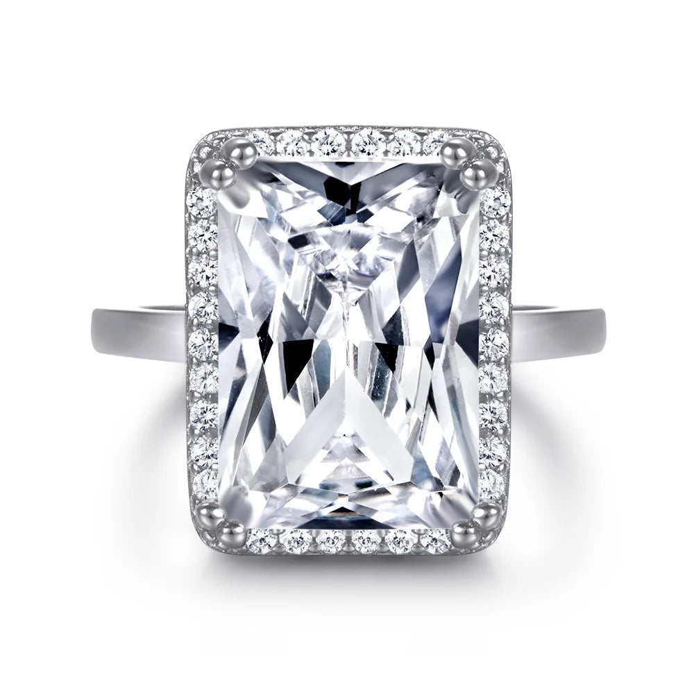 MuShan Jewelry 925 Sterling Silver Rings Bands Rings Bands Ring 7A Cubic Zirconia Valentine Timeless Anniversary  Women Gift