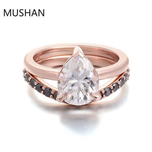 MUSHAN Luxury Custom 14K 18K Gold Rings Band Jewelry With Moissanite Diamond Lab Grown Gemstones Diamond Wedding Ring For Women
