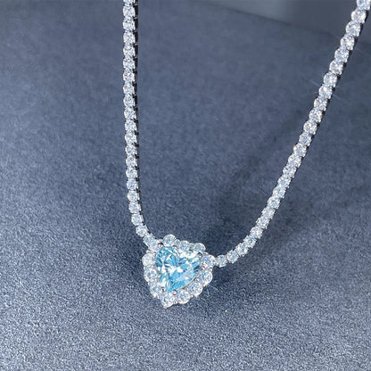 MuShan Jewelry 925 Sterling Silver Necklace Pendant Chain HCD Gemstones Her Gift Statement Jewelry Women Necklaces Jewelry