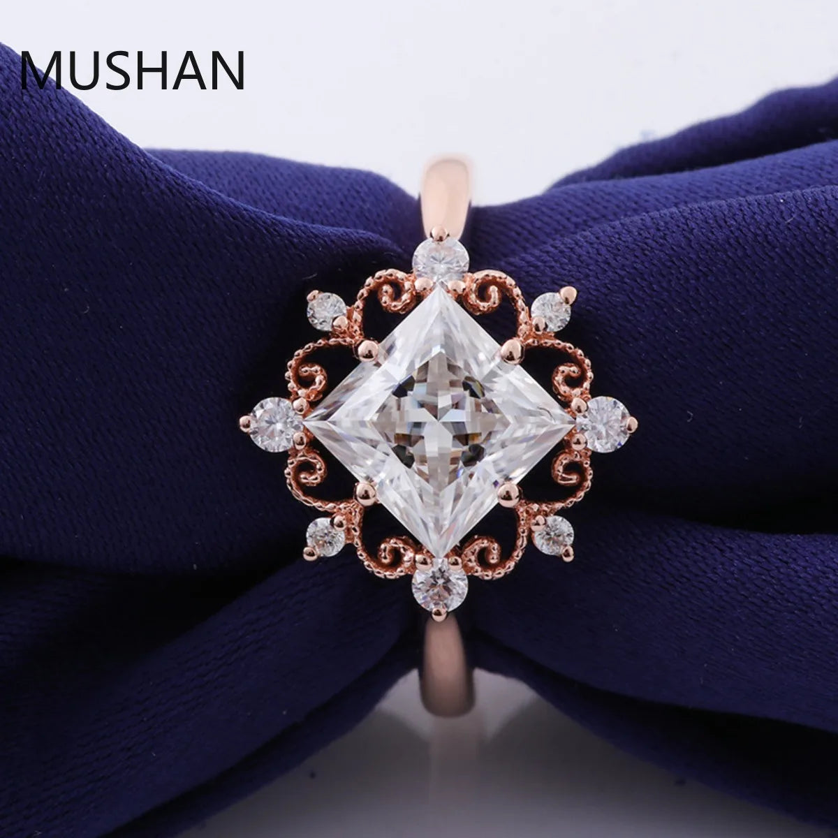 MUSHAN Luxury Custom 14K 18K Gold Rings Band Jewelry With Moissanite Diamond Lab Grown Gemstones Diamond Wedding Ring For Women