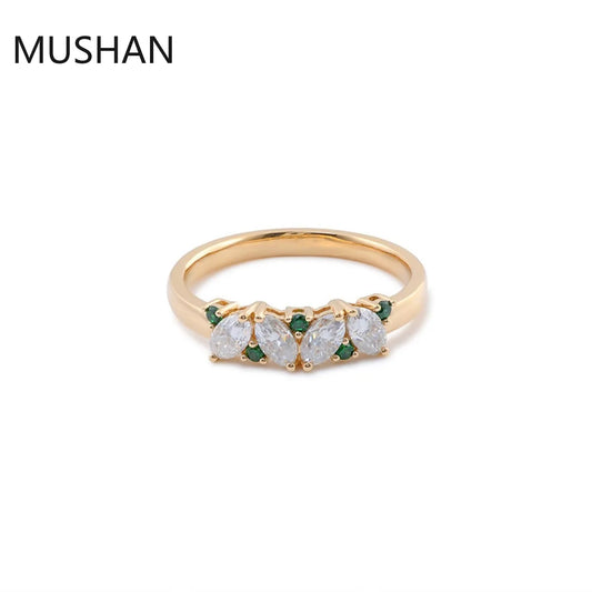 MUSHAN Luxury Custom 14K 18K Gold Rings Band Jewelry With Moissanite Diamond Lab Grown Gemstones Diamond Wedding Ring For Women