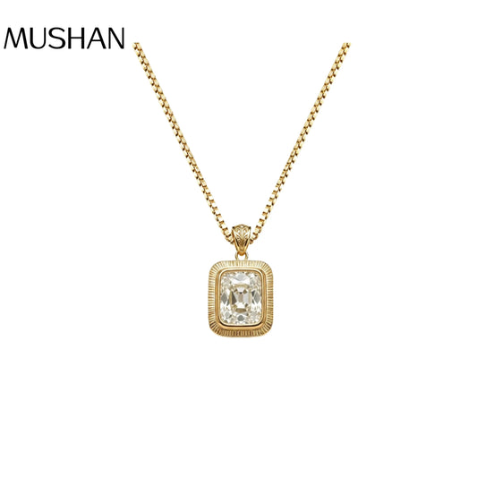 MUSHAN Bespoke Jewelry 925 Sterling Silver Necklace Moissanite D Color VVS1 Fine Charm Princess Vintage Pendants Diamond