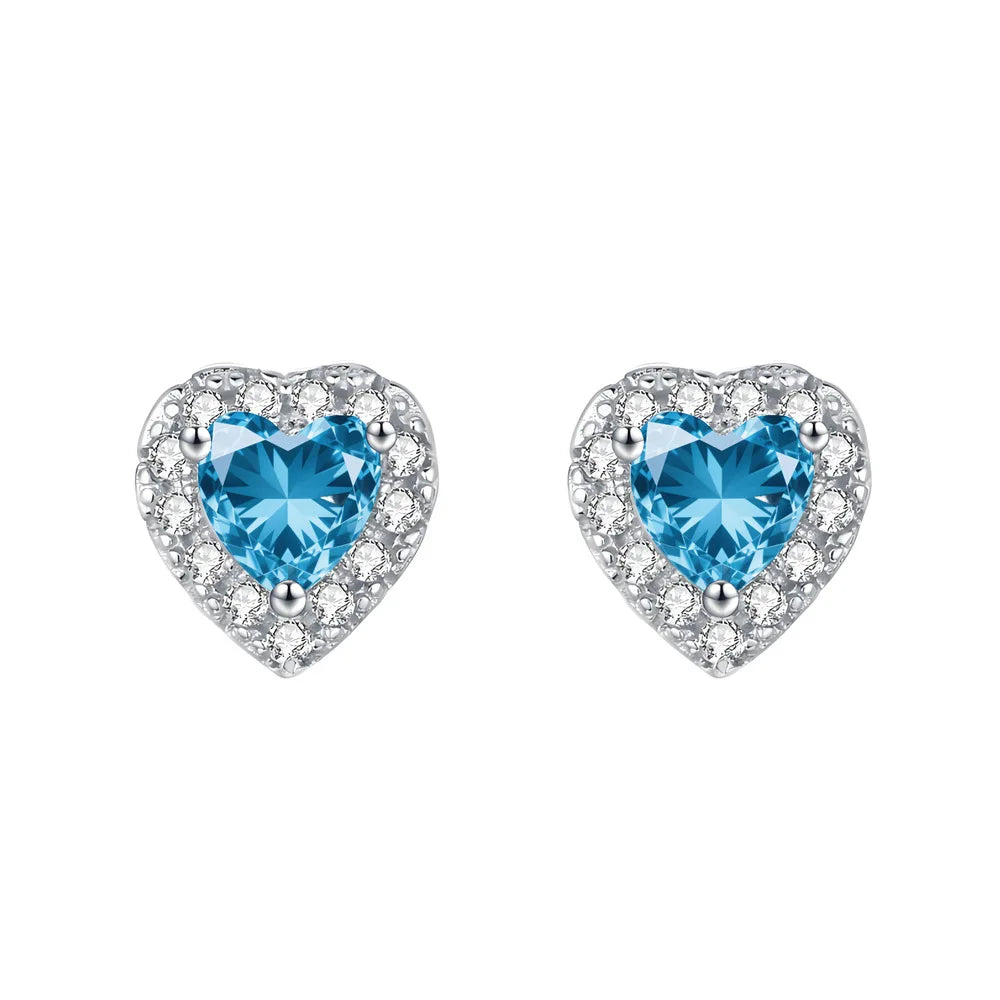 MuShan Jewelry 925 Sterling Silver Stud Earrings Drop HCD Gemstones Bachelorette Gift Best Friend Gift Women Earring Fine Jewelr
