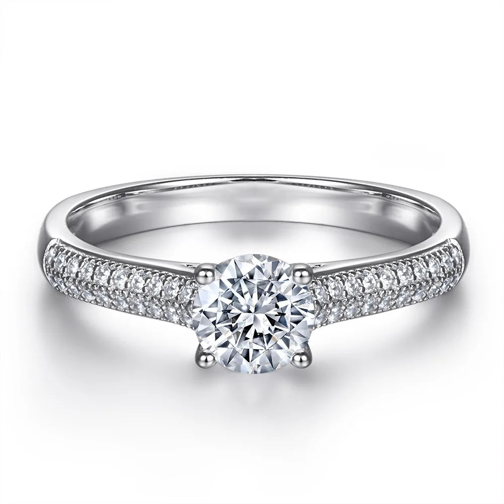 Anillo de plata de ley 925 marca MuShan con circonita cúbica 5A en forma de pera, joyería fina chapada en oro de 18 quilates para prometida, ideal para fiestas