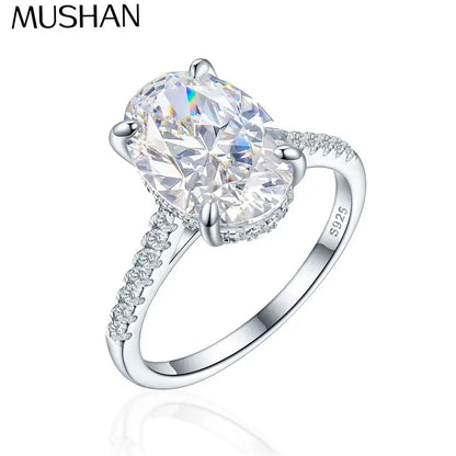 MuShan Designer Jewelry 4.5ct D Color VVS1 Moissanite Rings 925 Sterling Silver Ring Women 18K Gold Plated MST Patent Jewelry