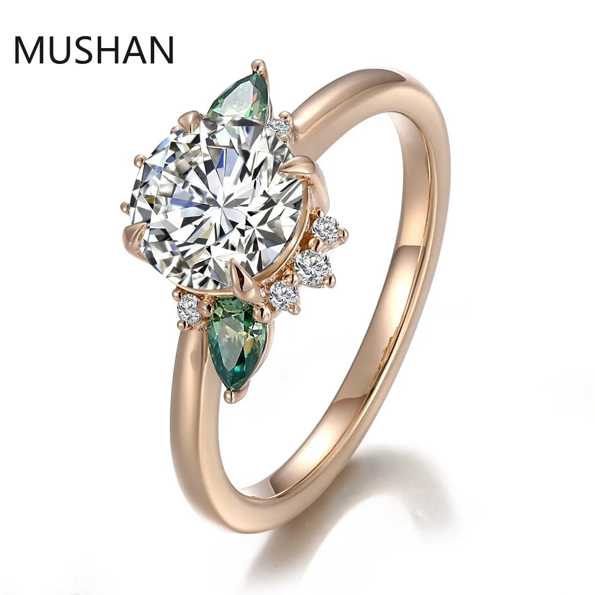 MUSHAN Luxury Custom 14K 18K Gold Rings Band Jewelry With Moissanite Diamond Lab Grown Gemstones Diamond Wedding Ring For Women