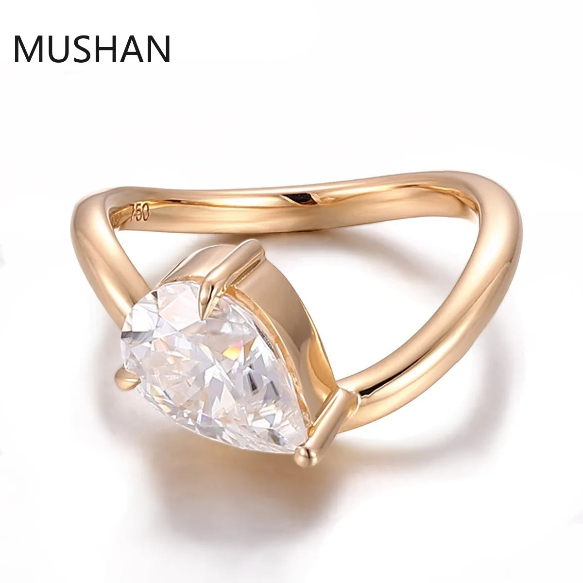 MUSHAN Luxury Custom 14K 18K Gold Rings Band Jewelry With Moissanite Diamond Lab Grown Gemstones Diamond Wedding Ring For Women