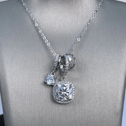 MuShan Luxury Jewelry 925 Sterling Silver Necklace Collar Brilliant Moissanite Girls Best Mom Platinum Plated MST Patent Collars