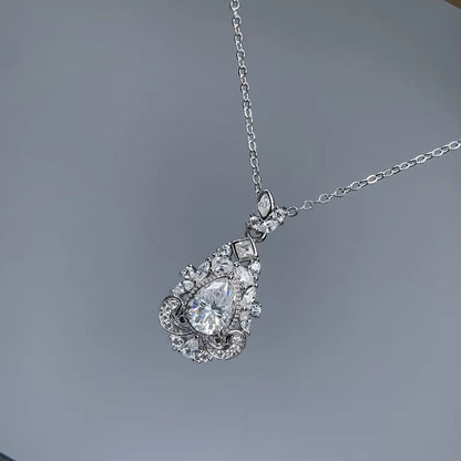 MuShan Luxury Jewelry 925 Sterling Silver Chain Necklace Brilliant Moissanite Bridal Girls Gold Vermeil MST Patent Fine Jewelry