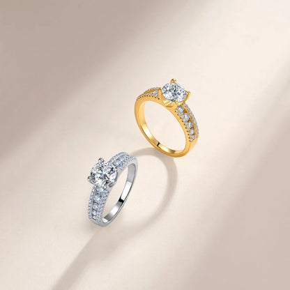 Anillo de banda de plata de ley 925 MUSHAN Luxury Jewelry para mujer, con diamante de moissanita, certificado GRA, color D, joyería fina