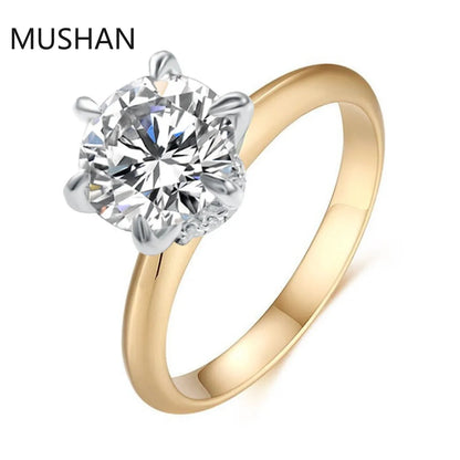 MUSHAN Luxury Custom 14K 18K Gold Rings Band Jewelry With Moissanite Diamond Lab Grown Gemstones Diamond Wedding Ring For Women