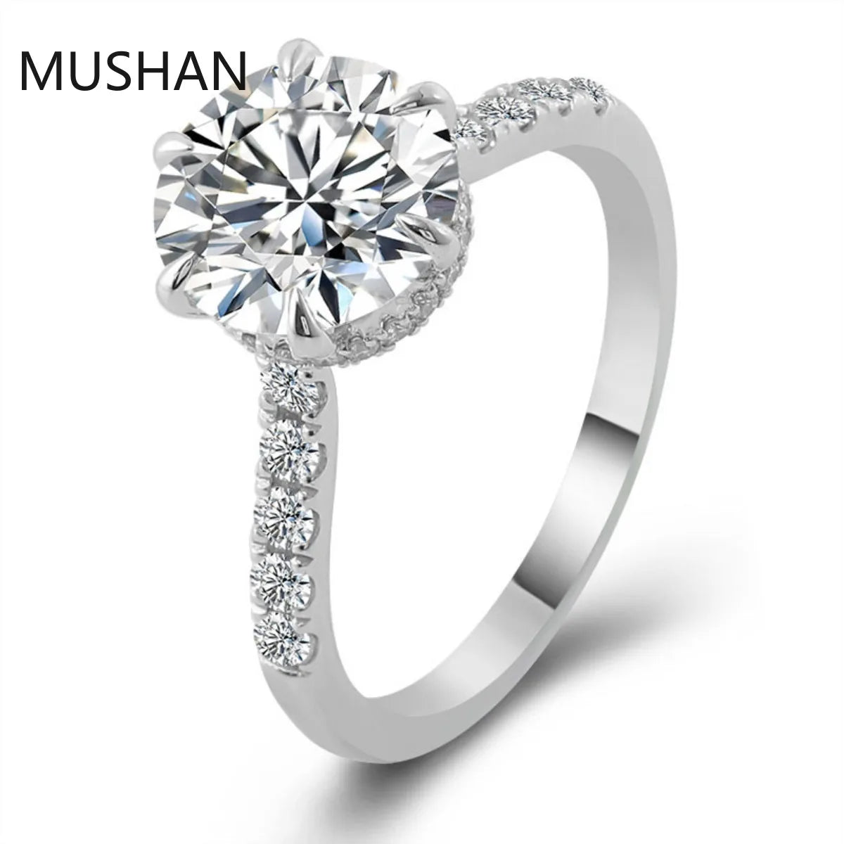 MUSHAN Luxury Custom 14K 18K Gold Rings Band Jewelry With Moissanite Diamond Lab Grown Gemstones Diamond Wedding Ring For Women