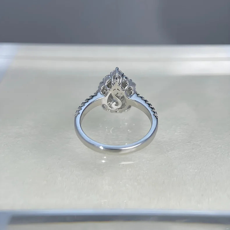 MuShan Luxury Jewelry 925 Sterling Silver Ring Moissanite Stunning Ring for Ladies 18K Real Gold Plated MST Patent Rings