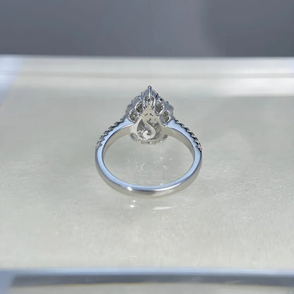 MuShan Luxury Jewelry 925 Sterling Silver Ring Moissanite Stunning Ring for Ladies 18K Real Gold Plated MST Patent Rings