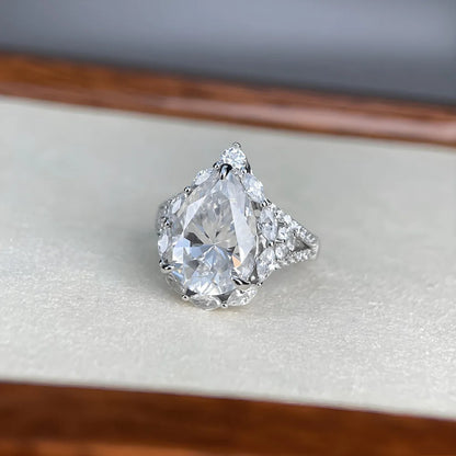 Anillo de plata de ley 925 marca MuShan, anillo formal de moissanita VVS para pareja, chapado en oro de 18K, joyería fina con patente MST