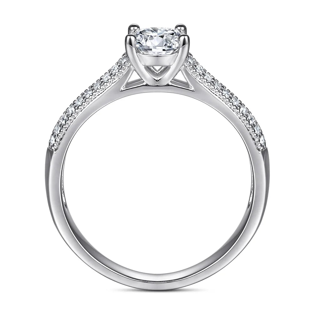 Anillo de plata de ley 925 marca MuShan con circonita cúbica 5A en forma de pera, joyería fina chapada en oro de 18 quilates para prometida, ideal para fiestas