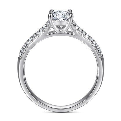 Anillo de plata de ley 925 marca MuShan con circonita cúbica 5A en forma de pera, joyería fina chapada en oro de 18 quilates para prometida, ideal para fiestas