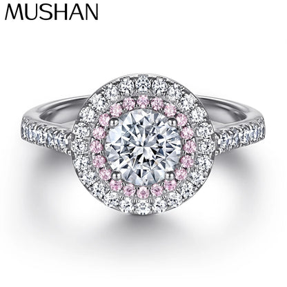 MuShan Jewelry 925 Sterling Silver Rings Bands Engagement Ring 5A Cubic Zirconia Premium Anniversary Rings Bands  Women Gift