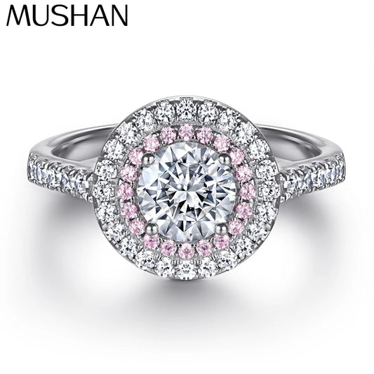 Anillo de compromiso MuShan Jewelry de plata de ley 925 con circonita cúbica 5A de alta calidad, anillo de aniversario, regalo para mujer