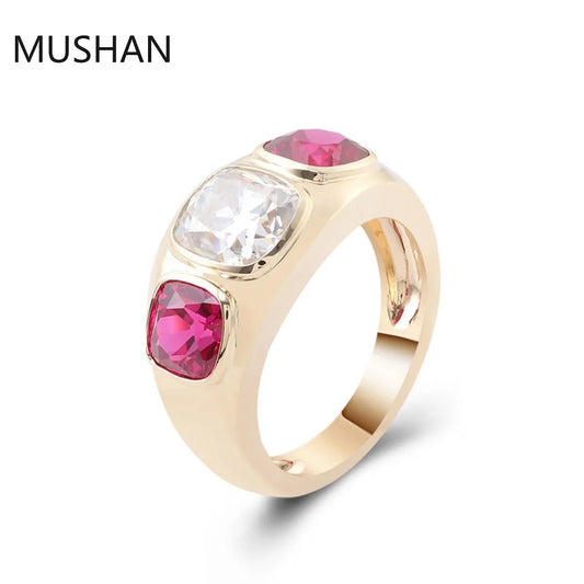 MUSHAN Luxury Custom 14K 18K Gold Rings Band Jewelry With Moissanite Diamond Lab Grown Gemstones Diamond Wedding Ring For Women