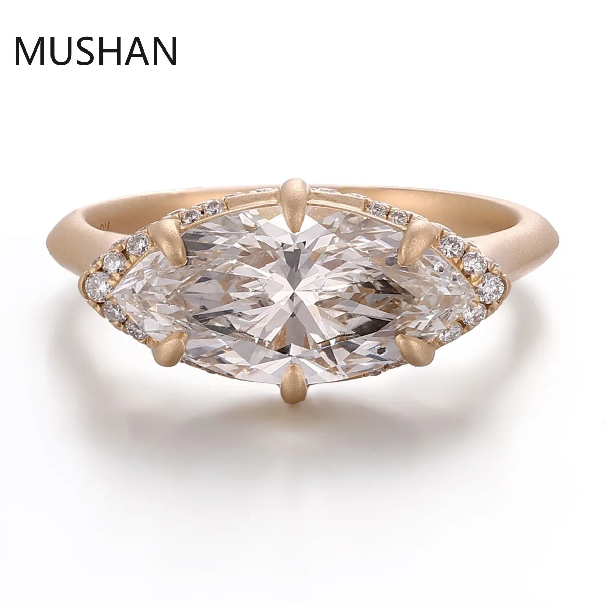 MUSHAN Luxury Custom 14K 18K Gold Rings Band Jewelry With Moissanite Diamond Lab Grown Gemstones Diamond Wedding Ring For Women